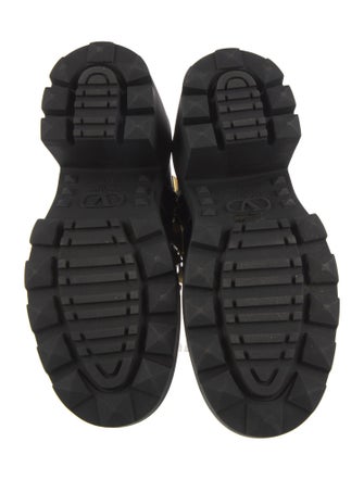 Valentino Rockstud Accents Leather Combat Boots