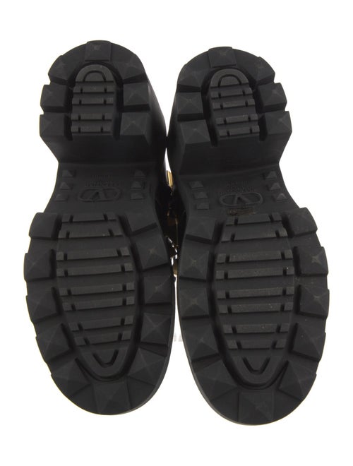 Valentino Rockstud Accents Leather Combat Boots