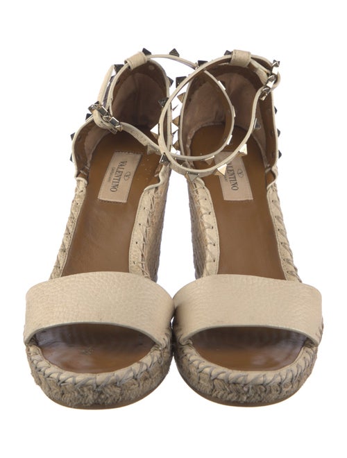 Valentino Rockstud Accents Leather Espadrilles