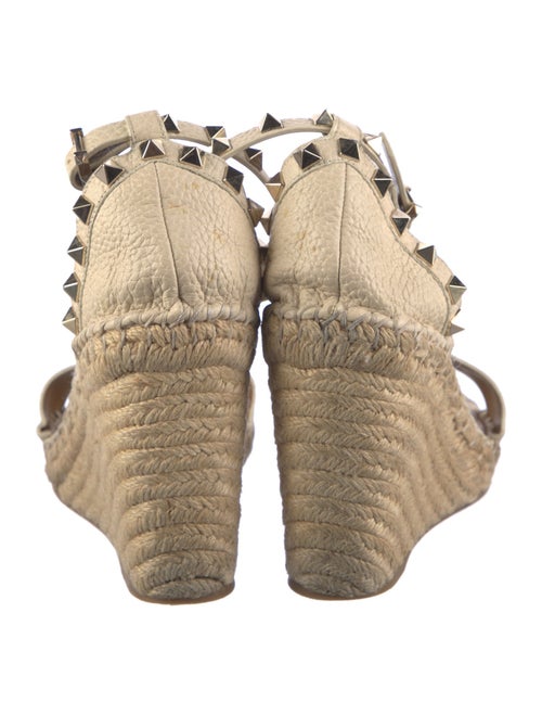 Valentino Rockstud Accents Leather Espadrilles