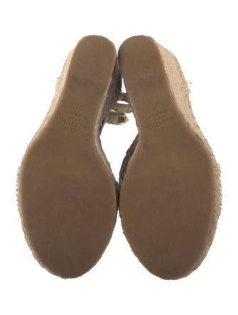 Valentino Rockstud Accents Leather Espadrilles