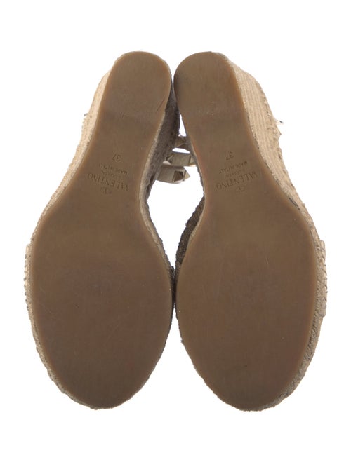 Valentino Rockstud Accents Leather Espadrilles