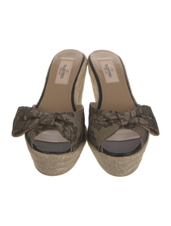 Valentino Lace Bow Accents Espadrilles
