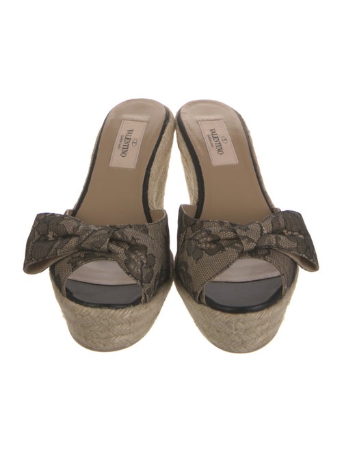 Valentino Lace Bow Accents Espadrilles