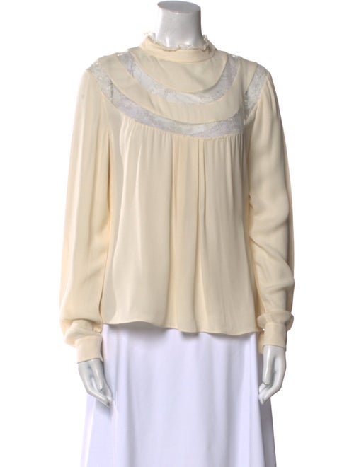 Valentino Silk Mock Neck Blouse