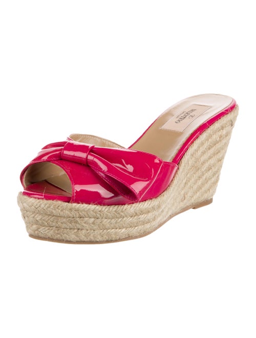 Valentino Patent Leather Bow Accents Espadrilles