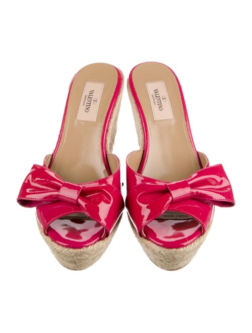 Valentino Patent Leather Bow Accents Espadrilles