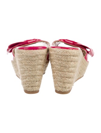 Valentino Patent Leather Bow Accents Espadrilles