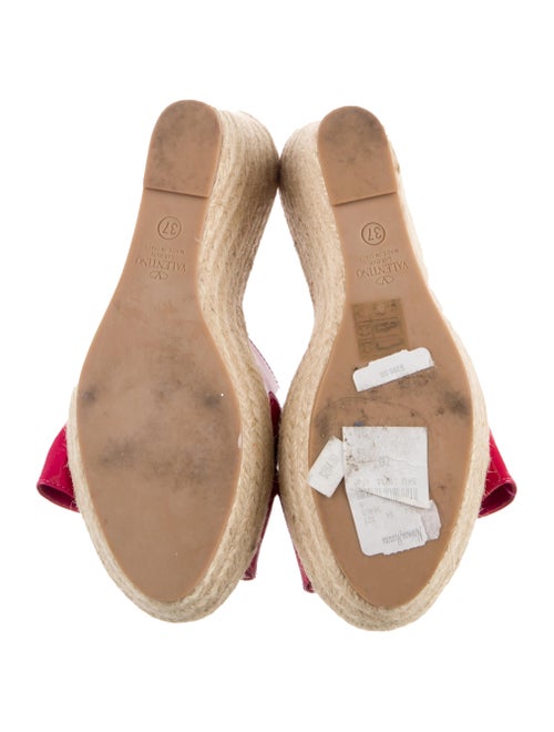Valentino Patent Leather Bow Accents Espadrilles