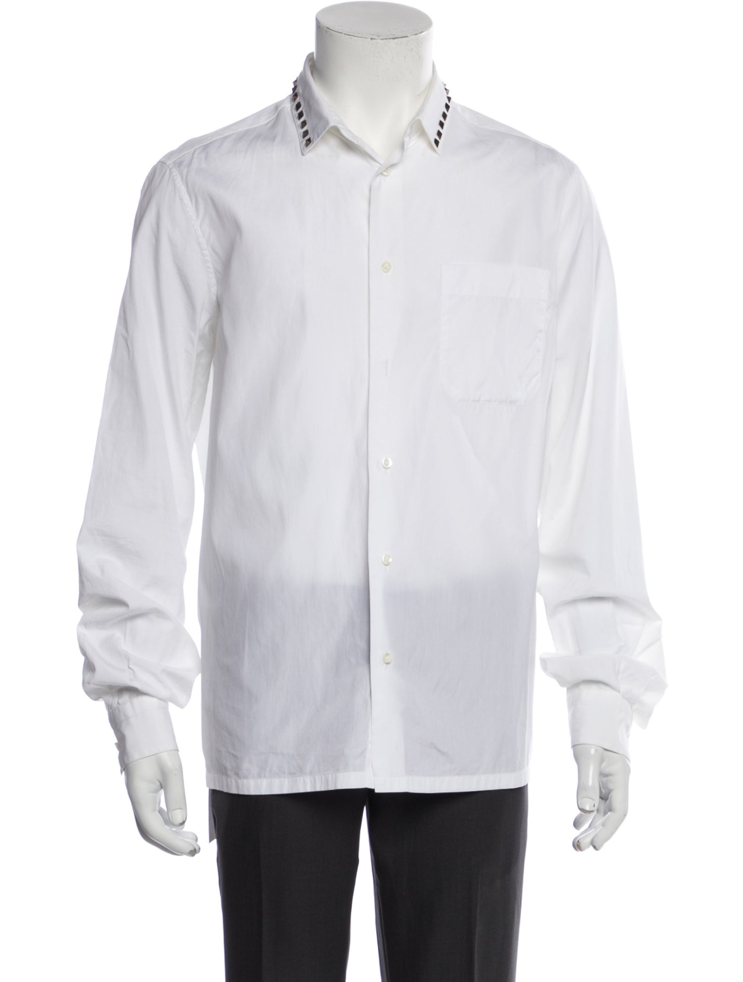 Valentino Rockstud Accents Long Sleeve Dress Shirt