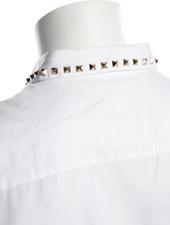 Valentino Rockstud Accents Long Sleeve Dress Shirt