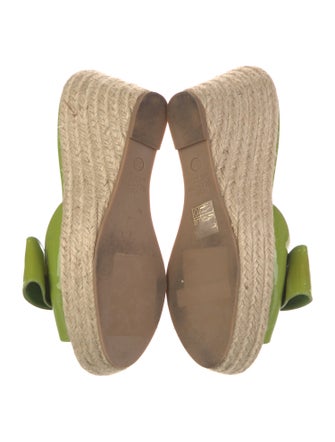 Valentino Patent Leather Bow Accents Mules