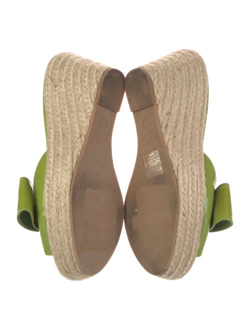 Valentino Patent Leather Bow Accents Mules