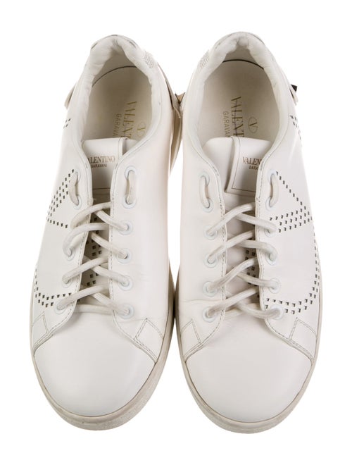 Valentino Rockstud Accents Leather Sneakers