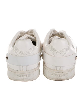 Valentino Rockstud Accents Leather Sneakers