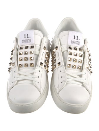 Valentino Rockstud Accents Leather Sneakers