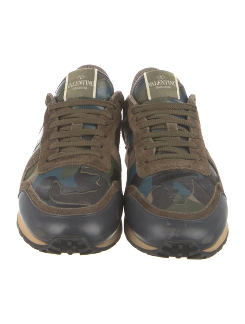 Valentino Rockstud Accents Leather Sneakers