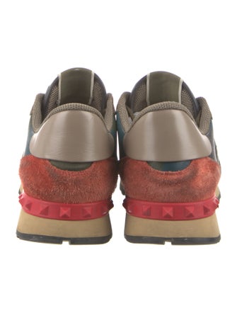 Valentino Rockstud Accents Leather Sneakers