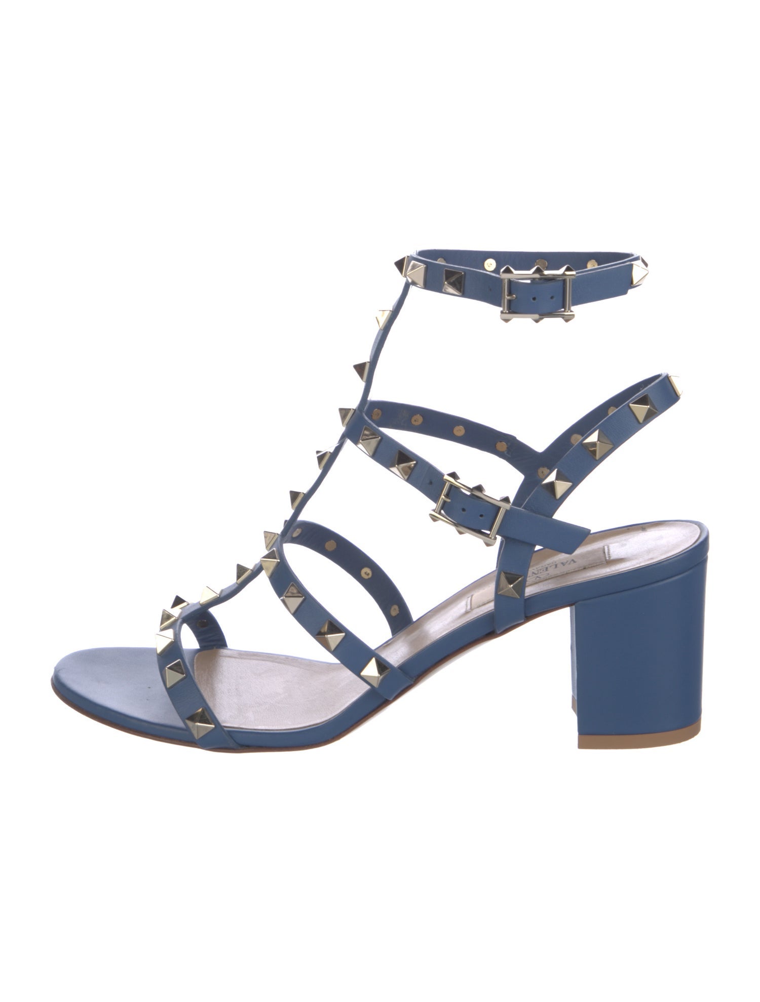 Valentino Rockstud Accents Leather Gladiator Sandals