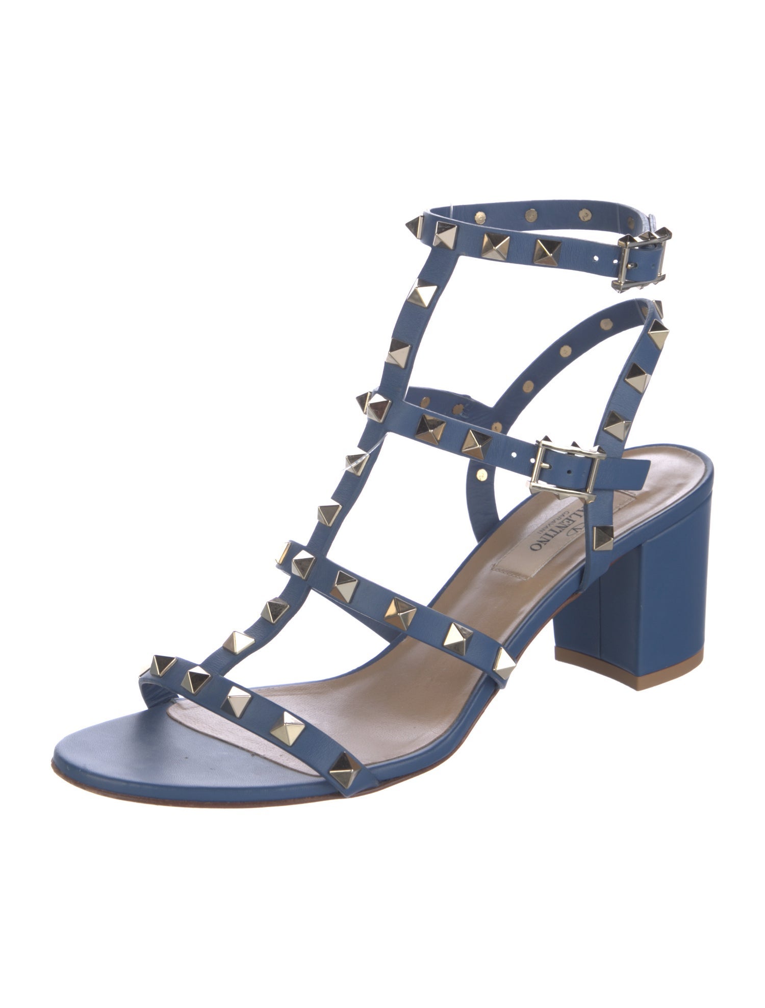 Valentino Rockstud Accents Leather Gladiator Sandals