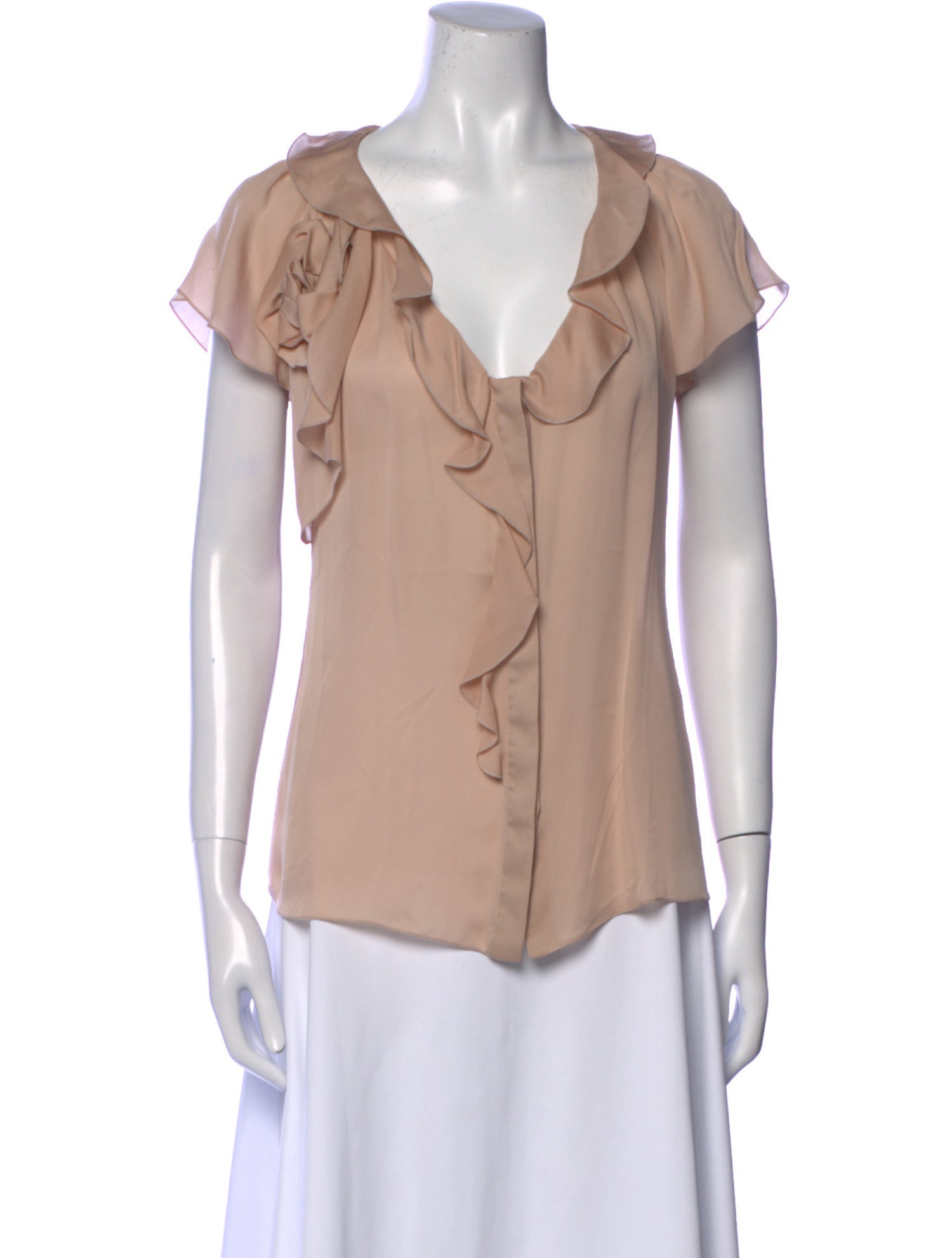 Valentino V-Neck Short Sleeve Blouse