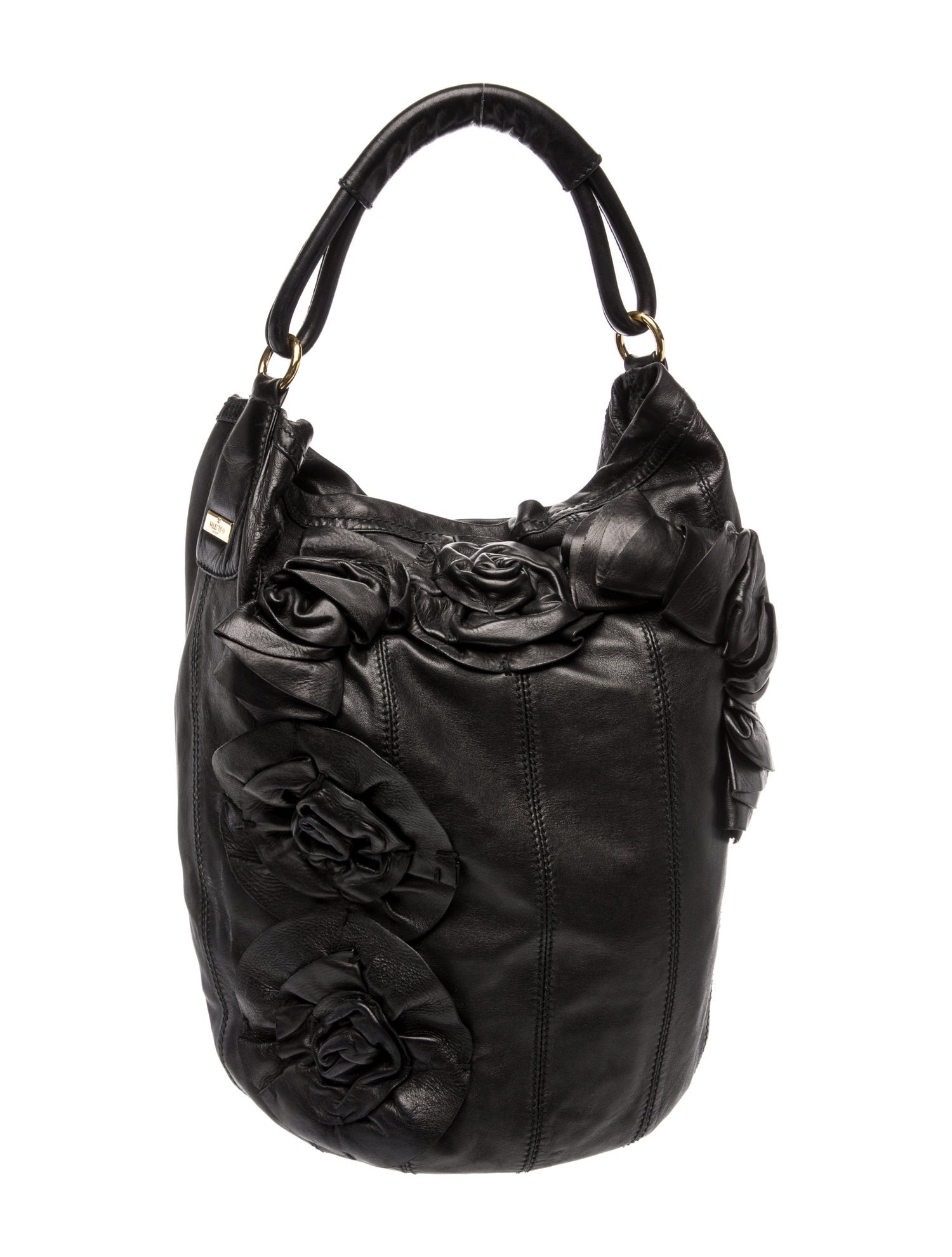 Valentino Leather Rose Rouche