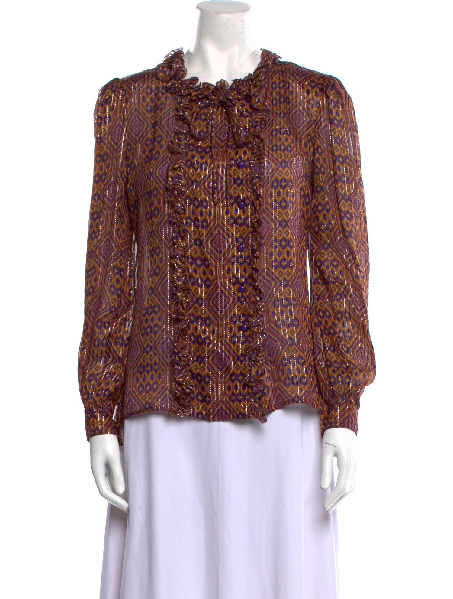 Valentino Printed Crew Neck Blouse