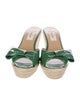 Valentino Patent Leather Bow Accents Mules