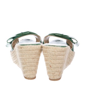 Valentino Patent Leather Bow Accents Mules