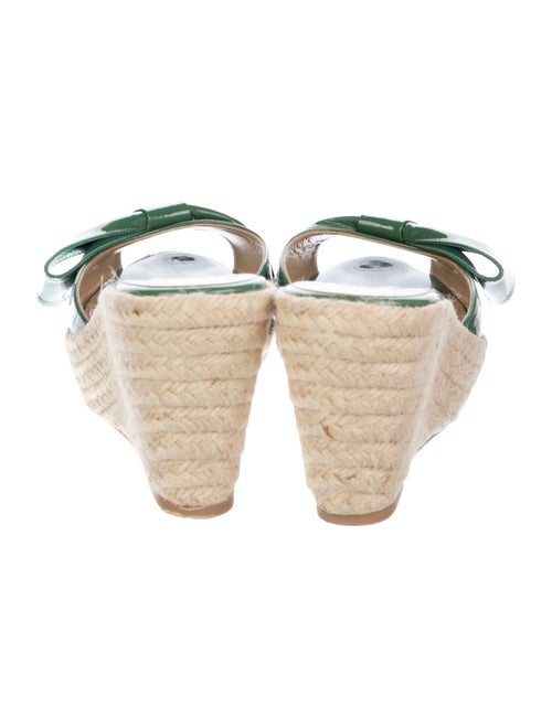 Valentino Patent Leather Bow Accents Mules