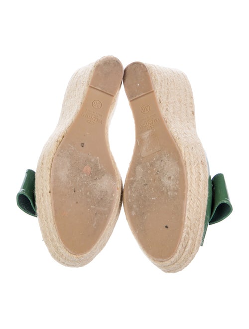 Valentino Patent Leather Bow Accents Mules