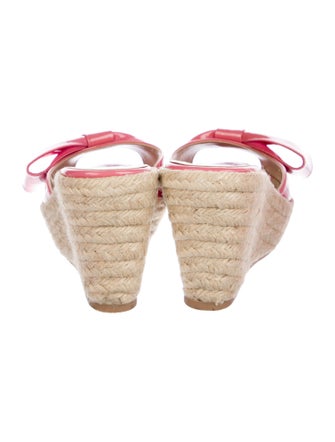 Valentino Patent Leather Bow Accents Mules