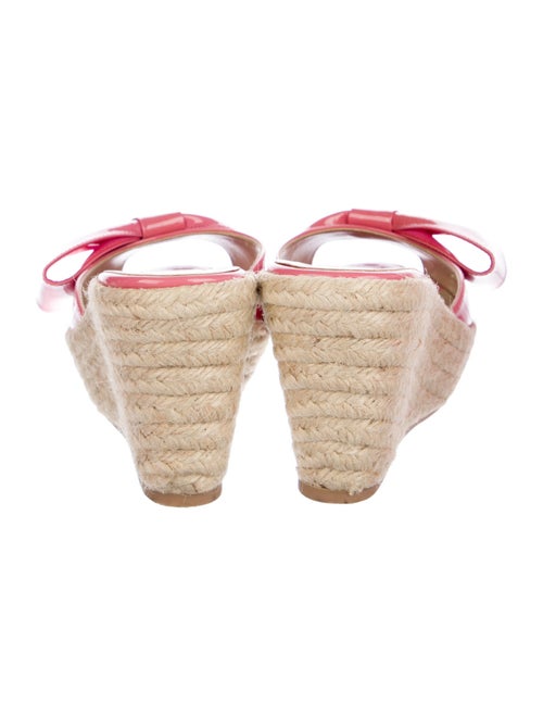 Valentino Patent Leather Bow Accents Mules