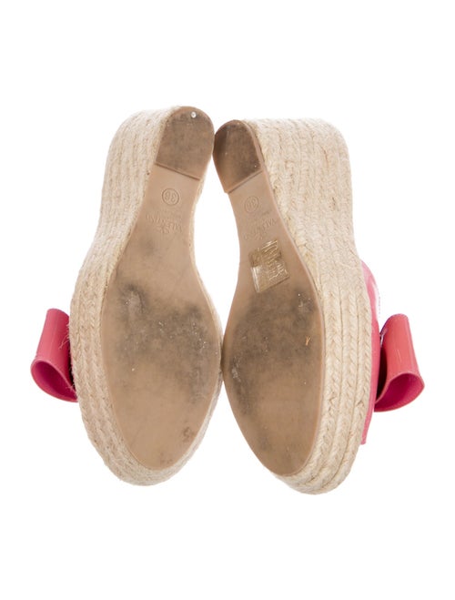 Valentino Patent Leather Bow Accents Mules