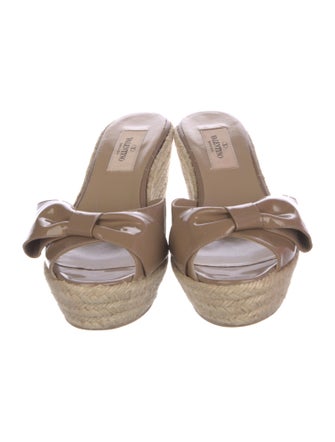 Valentino Patent Leather Colorblock Pattern Mules