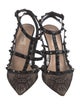 Valentino Rockstud Accents Lace T-Strap Pumps