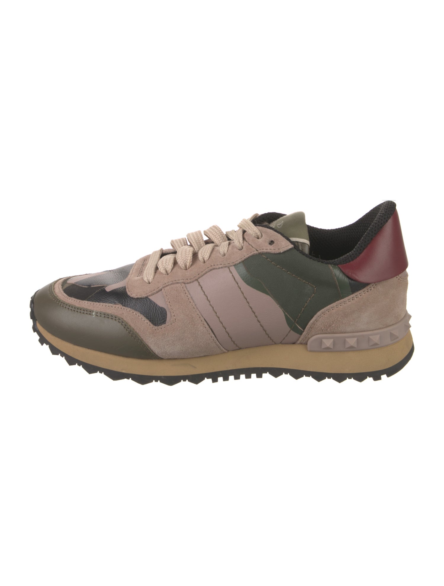 Valentino Rockstud Accents Leather Sneakers
