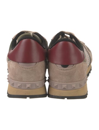 Valentino Rockstud Accents Leather Sneakers