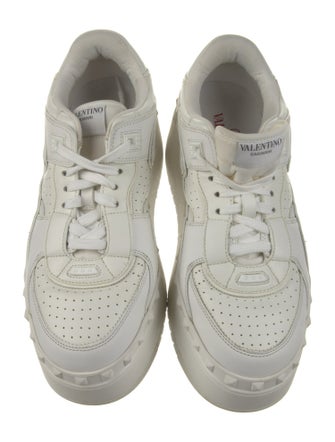 Valentino Leather Studded Accents Sneakers