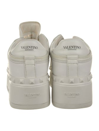 Valentino Leather Studded Accents Sneakers