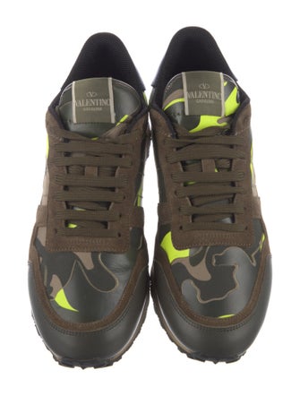 Valentino Rockstud Accents Leather Sneakers