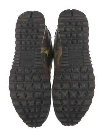 Valentino Rockstud Accents Leather Sneakers