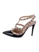 Valentino Rockstud Accents Patent Leather T-Strap Pumps