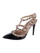 Valentino Rockstud Accents Patent Leather T-Strap Pumps