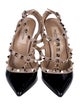 Valentino Rockstud Accents Patent Leather T-Strap Pumps