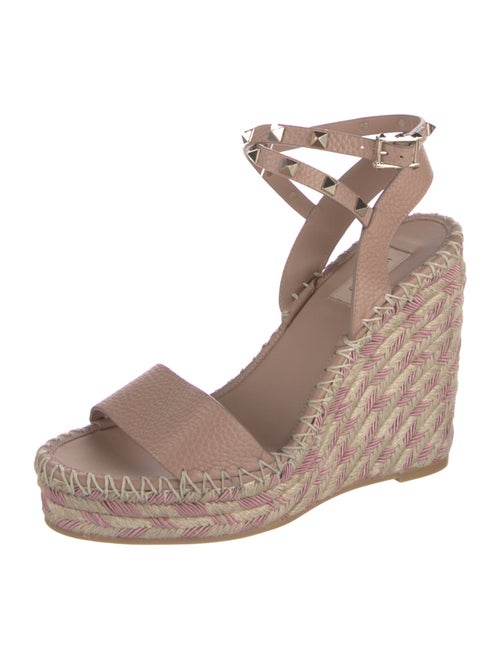 Valentino Rockstud Accents Leather Espadrilles
