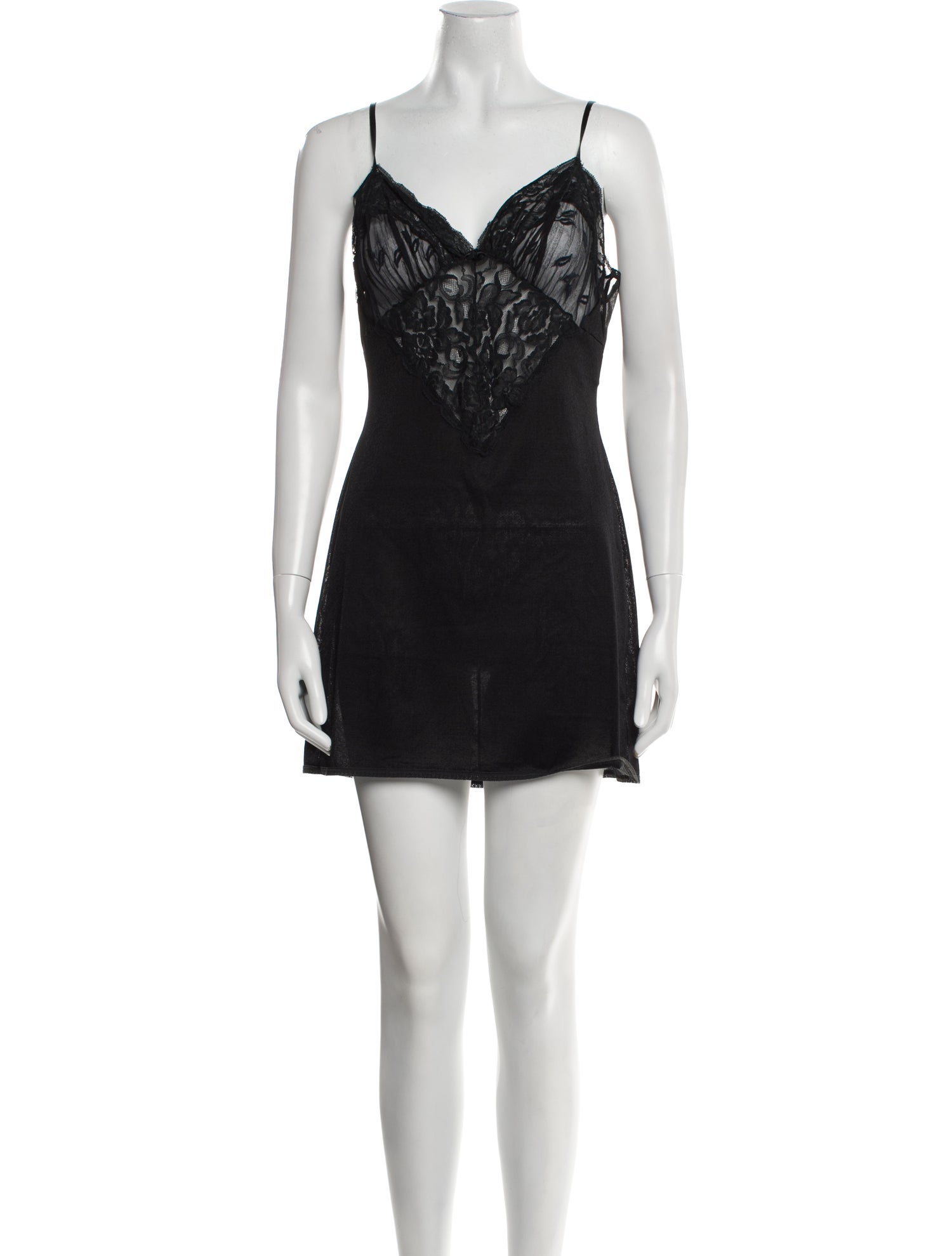 Valentino Nylon Lace Trim Embellishment Nightgown