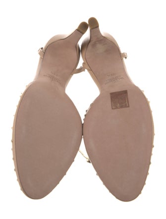 Valentino Rockstud Accents Leather Slingback Pumps