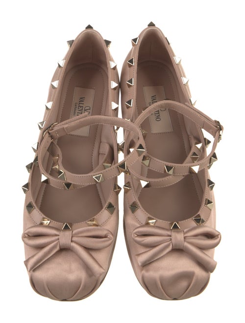 Valentino Rockstud Accents Satin Flats
