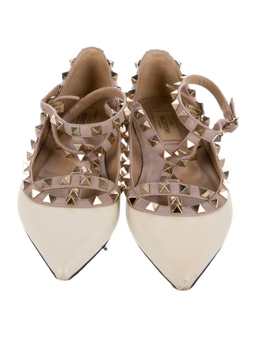 Valentino Rockstud Accents Leather Ballet Flats